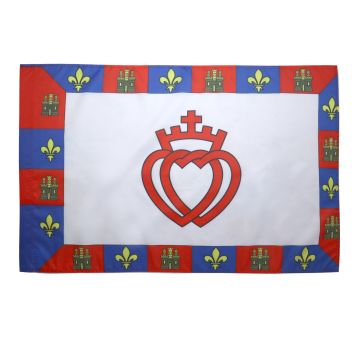 DRAPEAU ARMOIRIES DE LA VENDÍ?E 150x90cm - DRAPEAU VENDÍ?EN CATHOLIQUE 90 x 150 cm Fourreau pour hampe