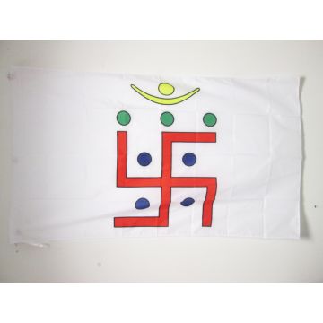 DRAPEAU JAÏNISME SVASTIKA 150x90cm - DRAPEAU RELIGION JAÏNISTE 90 x 150 cm Fourreau pour hampe