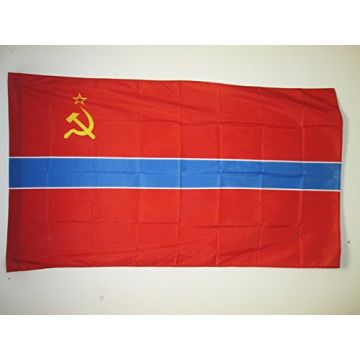 DRAPEAU RÍ?PUBLIQUE SOCIALISTE SOVIÍ?TIQUE D\'OUZBÍ?KISTAN 1924-1990 150x90cm - DRAPEAU DE LA RSSO D\'URSS 90 x 150 cm Fourreau pour hampe