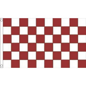 DRAPEAU DAMIER MARON ET BLANC 150x90cm - DRAPEAU À DAMIERS 90 x 150 cm - DRAPEAUX