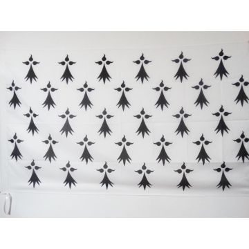 DRAPEAU PROVINCE DE BRETAGNE 150x90cm - DRAPEAU HISTORIQUE BRETON 90 x 150 cm Fourreau pour hampe