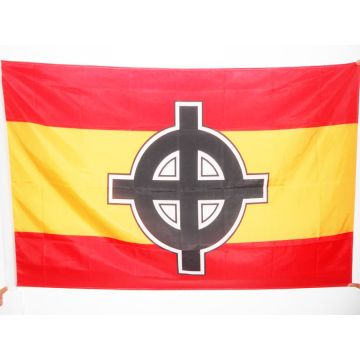 DRAPEAU ESPAGNE CROIX CELTIQUE 150x90cm - DRAPEAU NATIONALISTE ESPAGNOL 90 x 150 cm Fourreau pour hampe