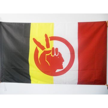 DRAPEAU AMERICAN INDIAN MOVEMENT 150x90cm - DRAPEAU MOUVEMENT DES INDIENS Dâ??AMÍ?RIQUE 90 x 150 cm Fourreau pour hampe