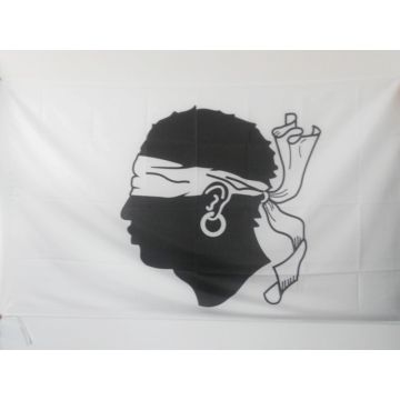 DRAPEAU CORSE ANCIEN AVANT 1755 150x90cm - DRAPEAU CORSICA HISTORIQUE 90 x 150 cm Fourreau pour hampe