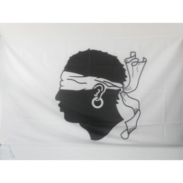 DRAPEAU CORSE ANCIEN AVANT 1755 90x60cm - DRAPEAU CORSICA HISTORIQUE 60 x 90 cm Fourreau pour hampe