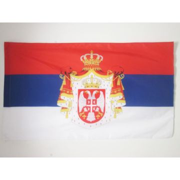 DRAPEAU ROYAUME DE SERBIE 1882-1918 150x90cm - DRAPEAU SERBE 90 x 150 cm Fourreau pour hampe