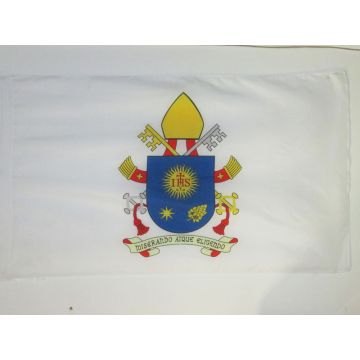 DRAPEAU GRAND BLASON DU PAPE FRANÍ?OIS 150x90cm - DRAPEAU Í?CUSSON PAPAL - VATICAN 90 x 150 cm Fourreau pour hampe