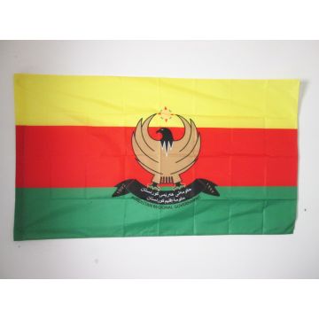 DRAPEAU KURDISTAN SYRIEN 90x60cm - DRAPEAU ROJAVA EN KURDISTAN-OCCIDENTAL 60 x 90 cm Fourreau pour hampe