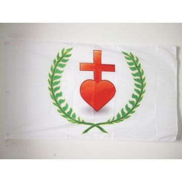 DRAPEAU VENDÍ?E LAURIER CHOUAN 150x90cm - DRAPEAU CHOUANNERIE 90 x 150 cm Fourreau pour hampe