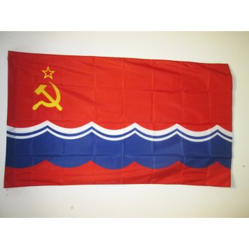 DRAPEAU RÍ?PUBLIQUE SOCIALISTE SOVIÍ?TIQUE D\'ESTONIE 1940-1990 150x90cm - DRAPEAU DE LA RSSE D\'URSS 90 x 150 cm Fourreau pour hampe