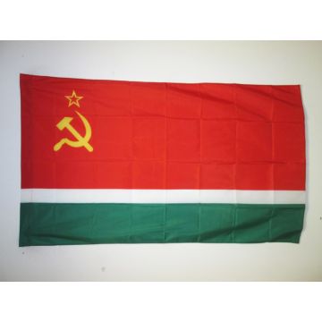 DRAPEAU RÍ?PUBLIQUE SOCIALISTE SOVIÍ?TIQUE DE LITUANIE 1940-1990 150x90cm - DRAPEAU DE LA RSSL D\'URSS 90 x 150 cm Fourreau pour hampe
