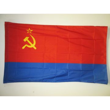 DRAPEAU RÍ?PUBLIQUE SOCIALISTE SOVIÍ?TIQUE D\'UKRAINE 1918-1991 90x60cm - DRAPEAU DE LA RSSU D\'URSS 60 x 90 cm Fourreau pour hampe