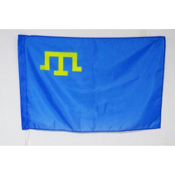Drapeau Tatars de Crimée 150x90cm - Drapeau tatar 90 x 150 cm Fourreau pour hampe