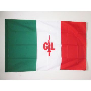 DRAPEAU ITALIE GIUSTIZIA E LIBERTÍ? 150x90cm - DRAPEAU COLONNA ITALIANA 90 x 150 cm Fourreau pour hampe