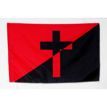 Drapeau Anarchiste chrétien 150x90cm - Drapeau Anarchisme chrétien 90 x 150 cm Fourreau pour hampe