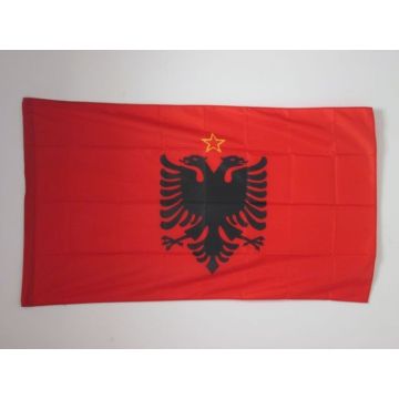 DRAPEAU RÍ?PUBLIQUE POPULAIRE SOCIALISTE D\'ALBANIE 1946-1992 150x90cm - DRAPEAU ALBANAIS 90 x 150 cm Fourreau pour hampe