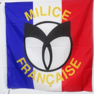 DRAPEAU MILICE FRANÍ?AISE 90x90cm - DRAPEAU FRANCE RÍ?GIME DE VICHY 90 x 90 cm Fourreau pour hampe