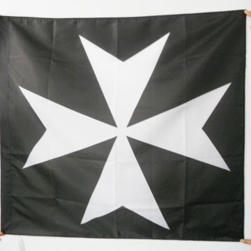 DRAPEAU ORDRE DES CHEVALIERS DE L\'HOPITAL DE SAINT JEAN DE JÍ?RUSALEM 90x90cm - DRAPEAU CATHOLIQUE 90 x 90 cm Fourreau pour hampe