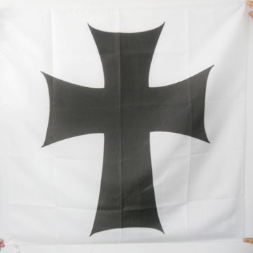 DRAPEAU ORDRE DE SAINTE-MARIE DES TEUTONIQUES 90x90cm - DRAPEAU CROIX ORDRE TEUTONIQUE 90 x 90 cm Fourreau pour hampe