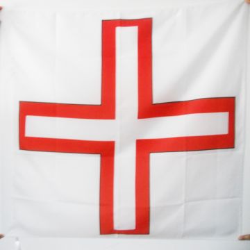 DRAPEAU ORDRE DE SAINT-THOMAS D\'ACRE 90x90cm - DRAPEAU CROIX RICHARD CÅ?UR DE LION 90 x 90 cm Fourreau pour hampe