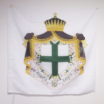 DRAPEAU ORDRE DE SAINT-LAZARE DE JÍ?RUSALEM 90x90cm - DRAPEAU DES LAZARITES 90 x 90 cm Fourreau pour hampe