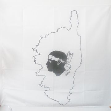 DRAPEAU CORSE AVEC Í?LE 90x90cm - DRAPEAU CORSICA 90 x 90 cm Fourreau pour hampe