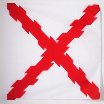 DRAPEAU CROIX DE BOURGOGNE 90x90cm - DRAPEAU CROIX BOURGUIGNONNE 90 x 90 cm Fourreau pour hampe