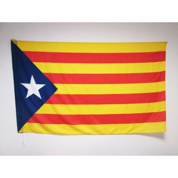 DRAPEAU CATALOGNE ESTELADA 150x90cm - DRAPEAU CATALAN INDÉPENDENTISTE - CATALUÑA 90 x 150 cm Fourreau pour hampe