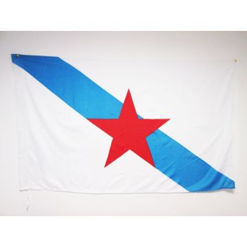 DRAPEAU GALICE ESTRELEIRA 150x90cm - DRAPEAU INDÉPENDENTISTE DE GALICIA  90 x 150 cm Fourreau pour hampe