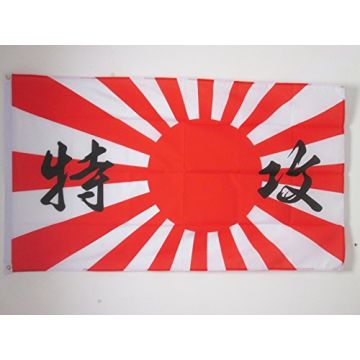 DRAPEAU JAPON WWII KAMIKAZE 150x90cm - DRAPEAU JAPONAIS 90 x 150 cm - DRAPEAUX