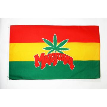 Drapeau Marijuana 150x90cm - Drapeau rasta 90 x 150 cm - Drapeaux