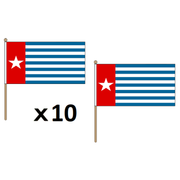 DRAPEAU ORGANISATION POUR UNE PAPOUASIE LIBRE 45x30cm HAMPE en bois - LOT DE 10 DRAPEAUX DE L\'OPM 30 x 45 cm