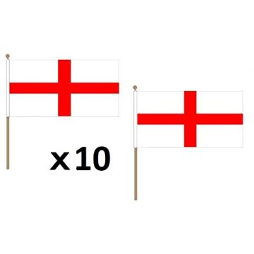 DRAPEAU ANGLETERRE 45x30cm HAMPE en bois - LOT DE 10 DRAPEAUX ANGLAIS 30 x 45 cm