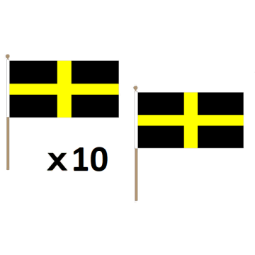 DRAPEAU SAINT DAVID 45x30cm HAMPE en bois - LOT DE 10 DRAPEAUX SAINT DAVID\'S DAY - PAYS DE GALLES 30 x 45 cm
