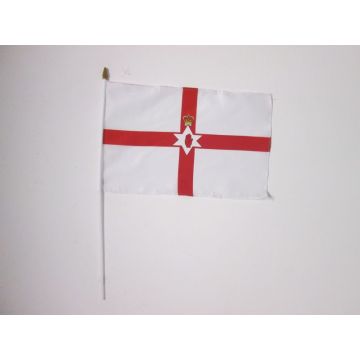DRAPEAU IRLANDE DU NORD 45x30cm HAMPE blanche - LOT DE 10 DRAPEAUX NORD IRLANDAIS 30 x 45 cm