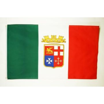 DRAPEAU NAVAL MILITAIRE DE L\'ITALIE 150x90cm - DRAPEAU ITALIEN 90 x 150 cm - DRAPEAUX