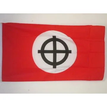 DRAPEAU CROIX CELTIQUE ROUGE 150x90cm - DRAPEAU CROIX NIMBÉE - CHRISTIANNISME 90 x 150 cm - DRAPEAUX
