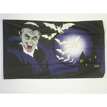 DRAPEAU HALLOWEEN CHAUVE-SOURIS 150x90cm - DRAPEAU HAPPY HALLOWEEN 90 x 150 cm - DRAPEAUX