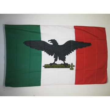 DRAPEAU RÉPUBLIQUE SOCIALE ITALIENNE RSI 150x90cm - DRAPEAU ITALIE FASCISTE 1943-1945 90 x 150 cm - DRAPEAUX
