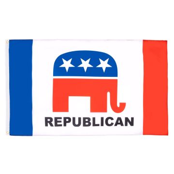 DRAPEAU PARTI RÉPUBLICAIN AMÉRICAIN 150x90cm - DRAPEAU REPUBLICAN PARTY DES ETATS-UNIS 90 x 150 cm - DRAPEAUX