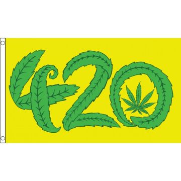 DRAPEAU MARIJUANA 420 150x90cm - DRAPEAU CANNABIS 4.20 90 x 150 cm - DRAPEAUX