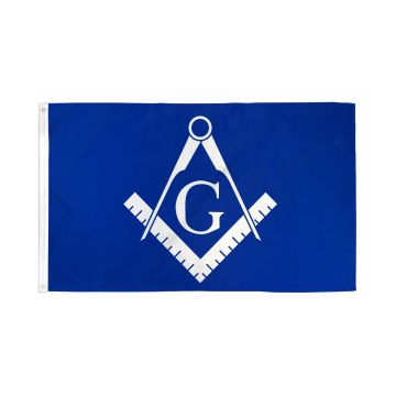 DRAPEAU FRANC-MAÇONNERIE BLEU ET BLANC 150x90cm - DRAPEAU FRANC-MAÇON 90 x 150 cm - DRAPEAUX