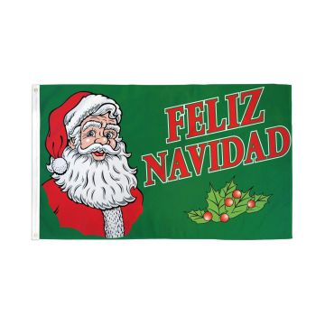 DRAPEAU FELIZ NAVIDAD 150x90cm - DRAPEAU JOYEUX NOËL 90 x 150 cm - DRAPEAUX