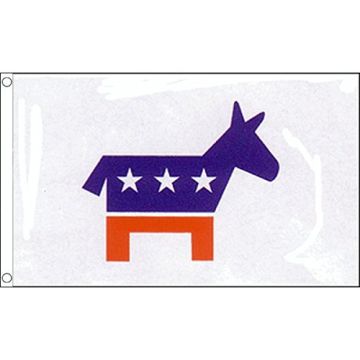 DRAPEAU USA DEMOCRAT PARTY 150x90cm - DRAPEAU DEMOCRAT PARTY AMÉRICAIN 90 x 150 cm - DRAPEAUX