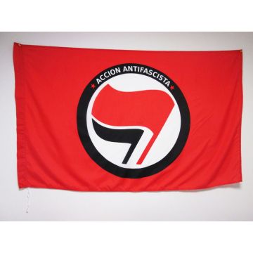 DRAPEAU ACCION ANTIFACISTA 150x90cm - DRAPEAU ACTION ANTIFACHISTE 90 x 150 cm Fourreau pour hampe