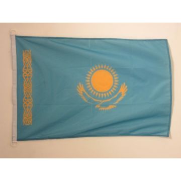 DRAPEAU KAZAKHSTAN 90x60cm - DRAPEAU KAZAKH 60 x 90 cm Spécial Extérieur - DRAPEAUX