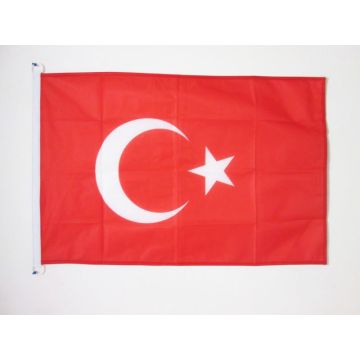 DRAPEAU TURQUIE 90x60cm - DRAPEAU TURC 60 x 90 cm Spécial Extérieur - DRAPEAUX