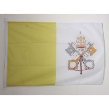 DRAPEAU VATICAN 90x60cm - DRAPEAU VATICAN 60 x 90 cm Spécial Extérieur - DRAPEAUX