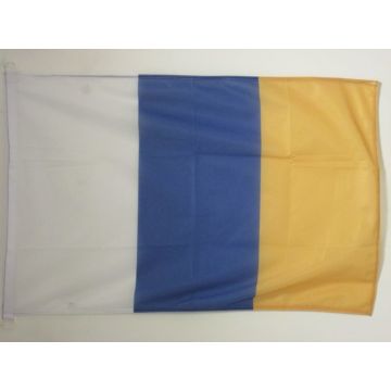 DRAPEAU CANARIES SANS Í?CUSSON 90x60cm - DRAPEAU DE CANARIAS - ESPAGNE 60 x 90 cm Spécial Extérieur - DRAPEAUX
