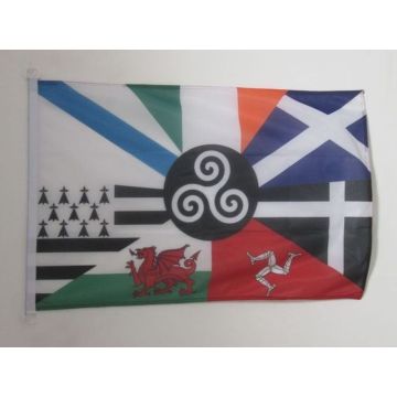 DRAPEAU CELTIQUE MULTI 90x60cm - DRAPEAU CELTE - PAYS CELTES 60 x 90 cm Spécial Extérieur - DRAPEAUX